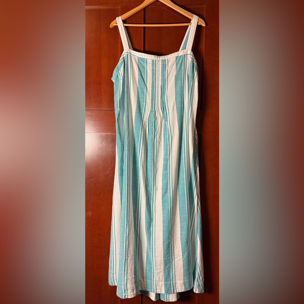 Sonoma Teal and White Striped Sundress Size XL